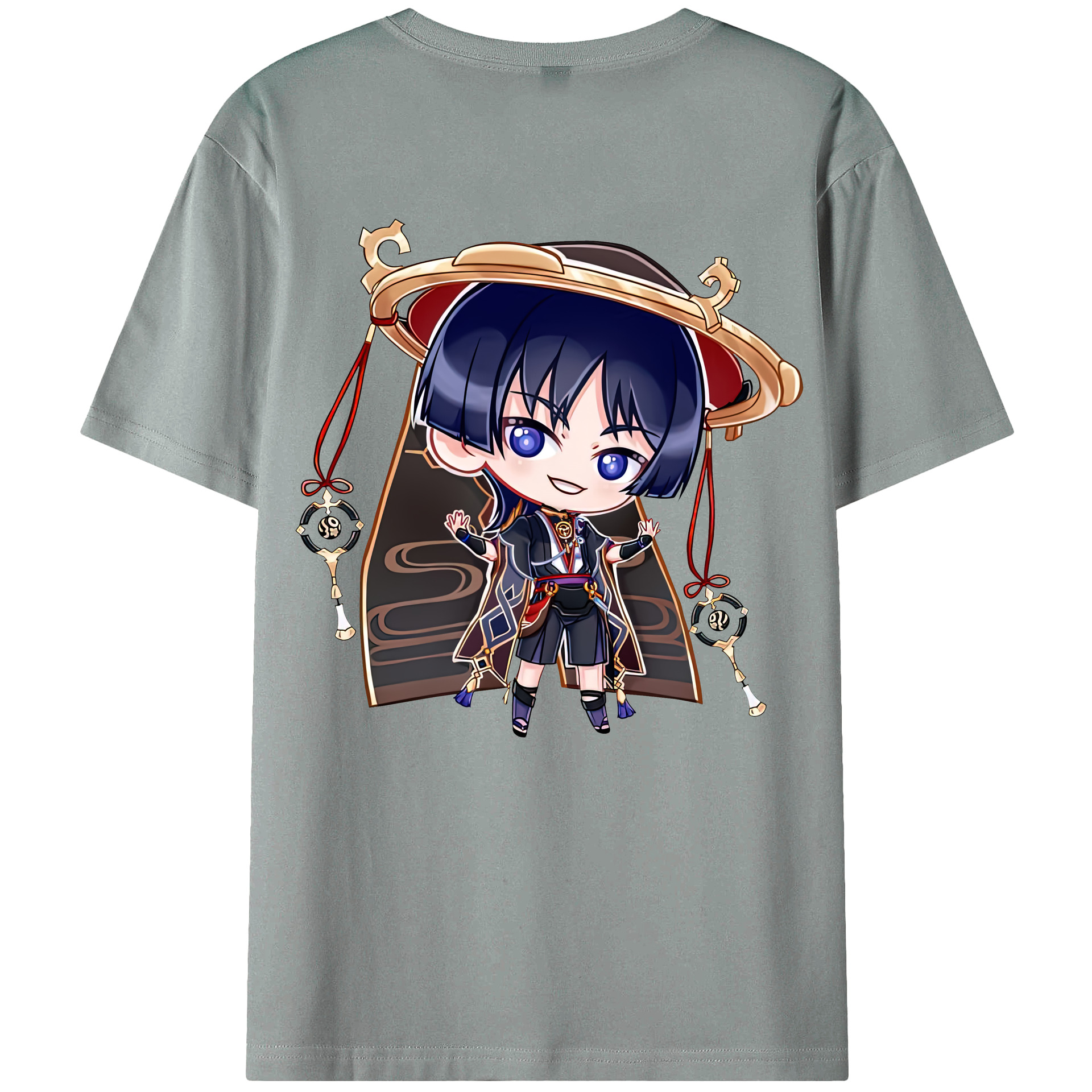 げんし神 さんペい genshin Sanpei 綿100％ メンズ半袖Tシャツ（バックプリント） 通気性